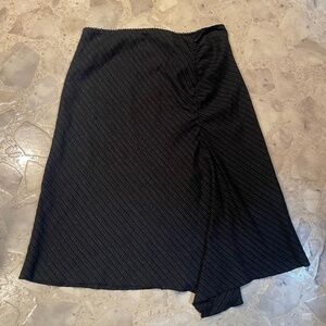 Black Pinstripe Asymmetrical Midi Skirt – Luna Chic, Size Small Vintage 90s/Y2K